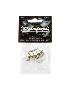 Dunlop 33P N/S 4FINGER & 1THUMB .025 - PLAYER'S PACK 5 PLETTRI