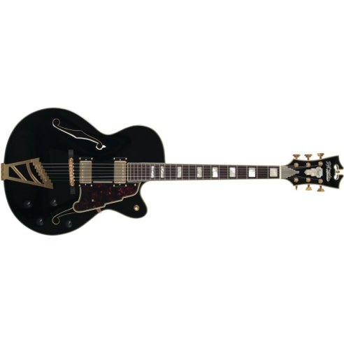 D'ANGELICO EXDHGB ARCHTOP 16" DUAL HUMBUCKER GREY BLACK GOLD HARDWARE
