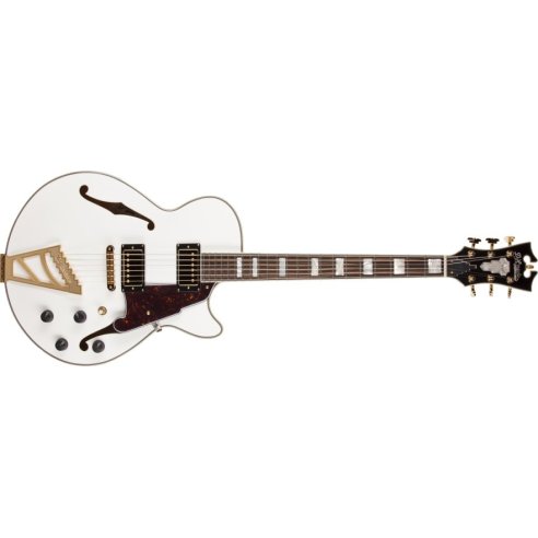 D'ANGELICO EXSSWH ARCHTOP 15" DUAL HUMBUCKER WHITE GOLD HARDWARE