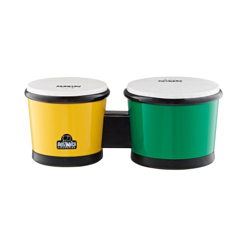 NINO PERCUSSION BONGOS ABS BICOLORE GIALLO - VERDE