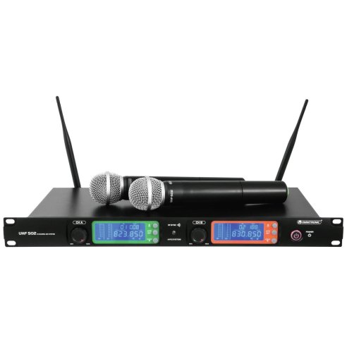 OMNITRONIC UHF-502 2 CHANNEL WIRELESS MIC SYSTEM