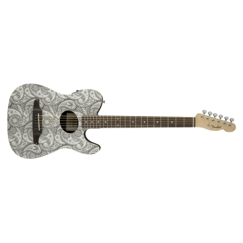 FENDER FSR STD TELEACOUSTIC RW WHITE PAISLEY