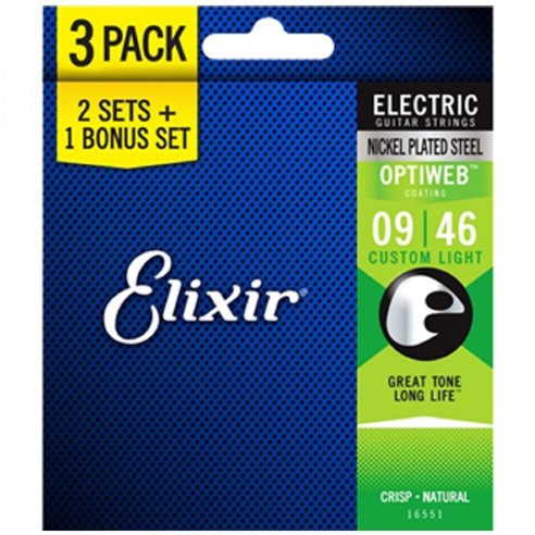 ELIXIR 16551 SET 3X19027 CUSTOM LIGHT 9-46 ELECTRIC