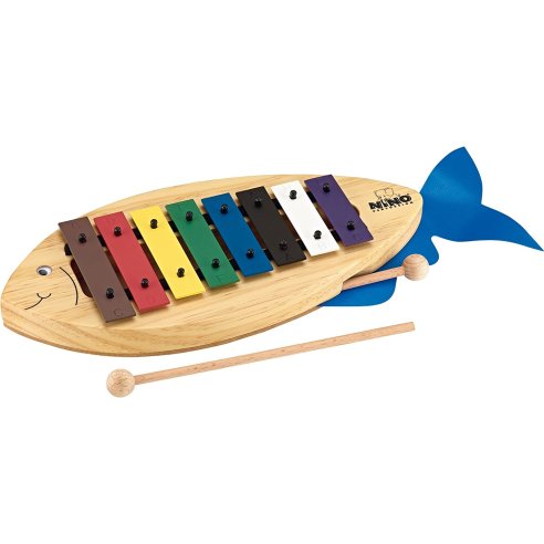 NINO PERCUSSION GLOCKENSPIEL DIATONICO BASE IN LEGNO FORMA DI PESCE