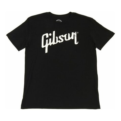 GIBSON DISTRESSED LOGO T-SHIRT X-LARGE BLACK