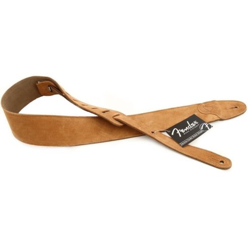 FENDER STRAP F SUEDE TAN