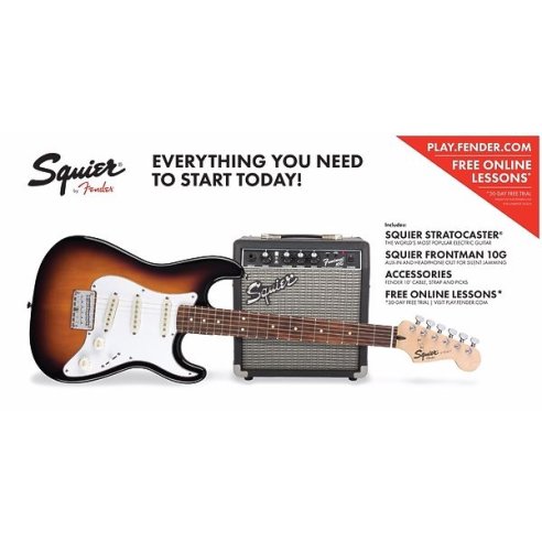SQUIER STRAT PACK 10G SHORT SCALE BSB