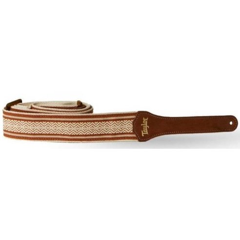 TAYLOR STRAP WHITE/BROWN JACQUARD COTTON