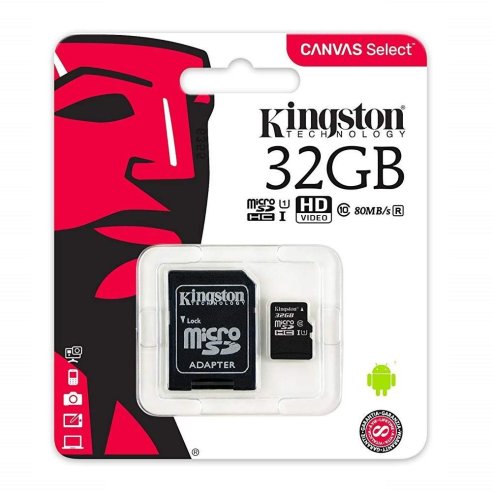 KINGSTON MICROSD 32GB SDHC CON ADATTATORE SD