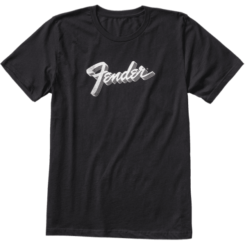 FENDER 3D LOGO BLACK TEE SHIRT MEDIUM