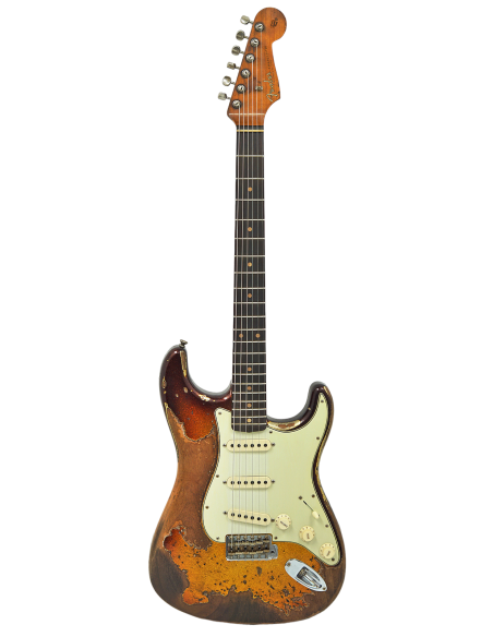 FENDER LTD ED. '60/'63 STRAT SUPER HEAVY RELIC FADED AGED 3 CS SPARKLE