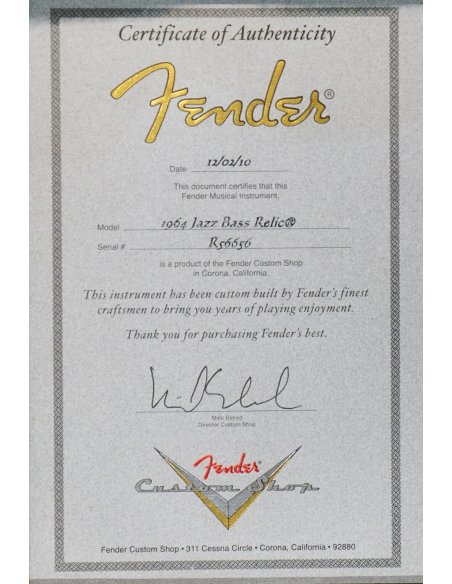 FENDER 1964 JAZZ BASS RELIC