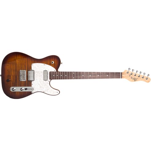 Michael Kelly HYBRID 55 - Chitarra elettrica con sistema piezo - Tiger\'s Eye Burst