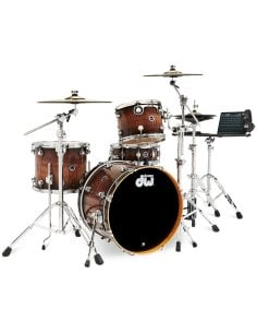 Dwe 4-PIECE DRUM KIT Candy Black Burst over Curly Maple