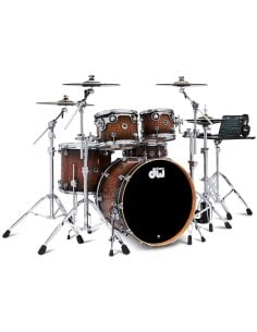 Dwe 5-PIECE DRUM KIT Candy Black Burst over Curly Maple