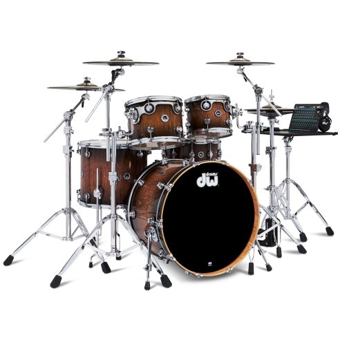 Dwe 5-PIECE DRUM KIT Candy Black Burst over Curly Maple