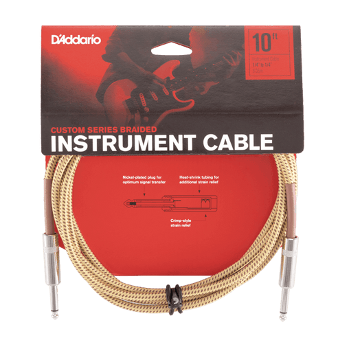 D'ADDARIO BG-10BG BRAIDED 10FT CABLE TW
