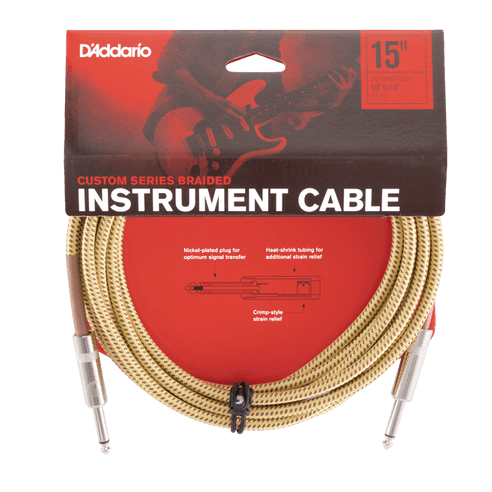 D'ADDARIO BG-10BG BRAIDED 15FT CABLE TW