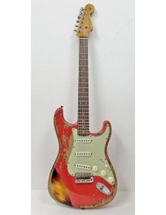 FENDER LTD 61 STRAT SUPER HEAVY RELIC FIESTA RED OVER 3TSB