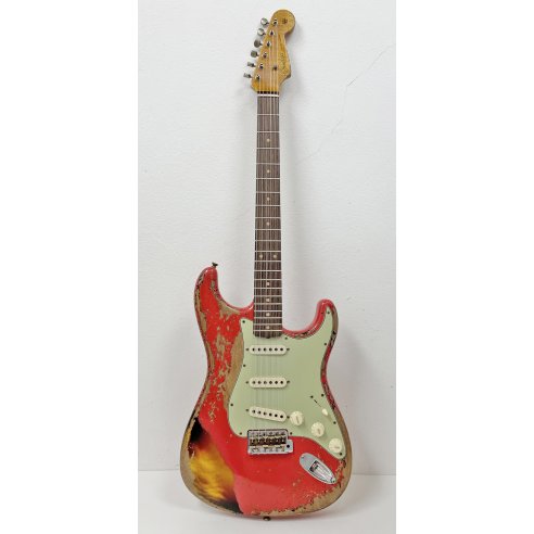 FENDER LTD 61 STRAT SUPER HEAVY RELIC FIESTA RED OVER 3TSB