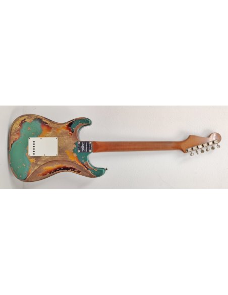 FENDER LTD ED. '61 STRAT SUPER HEAVY RELIC SHERWOOD GREEN OVER 3CS