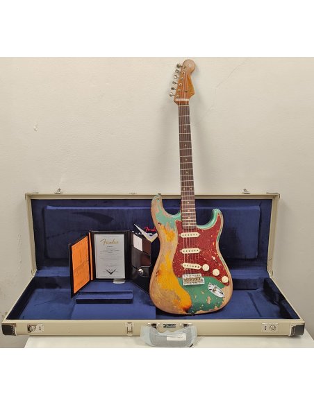 FENDER LTD ED. '61 STRAT SUPER HEAVY RELIC SHERWOOD GREEN OVER 3CS