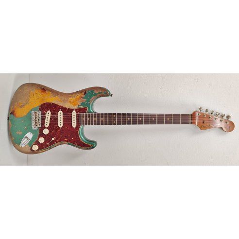 FENDER LTD ED. '61 STRAT SUPER HEAVY RELIC SHERWOOD GREEN OVER 3CS