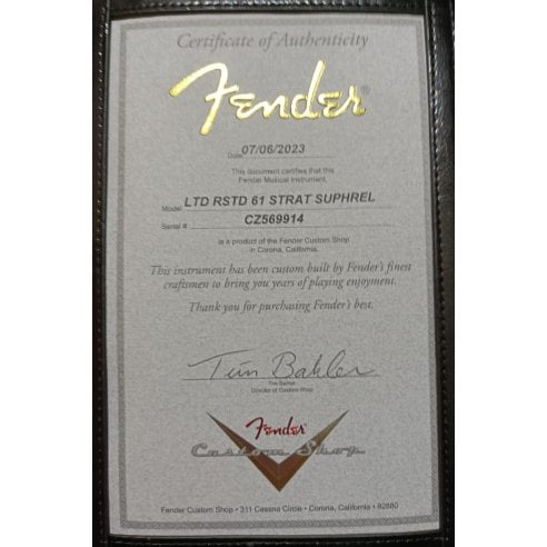 FENDER LTD ED. '61 STRAT SUPER HEAVY RELIC...