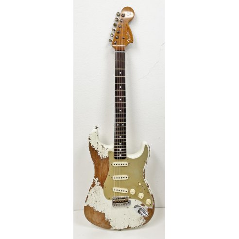 FENDER LTD ROASTED  BIGHEAD STRAT SUPER HEAVY RELIC AGED OLYMPIC WHITE