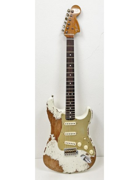 FENDER LTD ROASTED  BIGHEAD STRAT SUPER HEAVY RELIC AGED OLYMPIC WHITE
