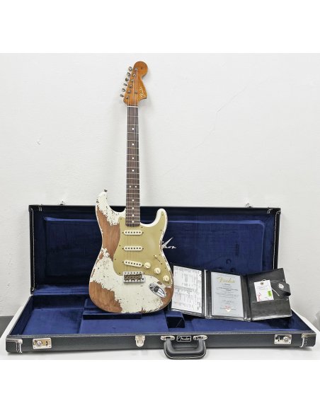 FENDER LTD ROASTED  BIGHEAD STRAT SUPER HEAVY RELIC AGED OLYMPIC WHITE