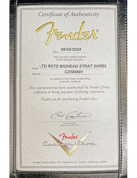 FENDER LTD ROASTED  BIGHEAD STRAT SUPER HEAVY RELIC AGED OLYMPIC WHITE