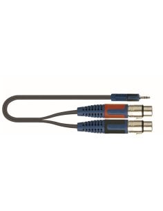 QUIK LOK RKSA194-3 CAVO MINI JACK 3.5 2 XLR FEMMINA 3 METRI