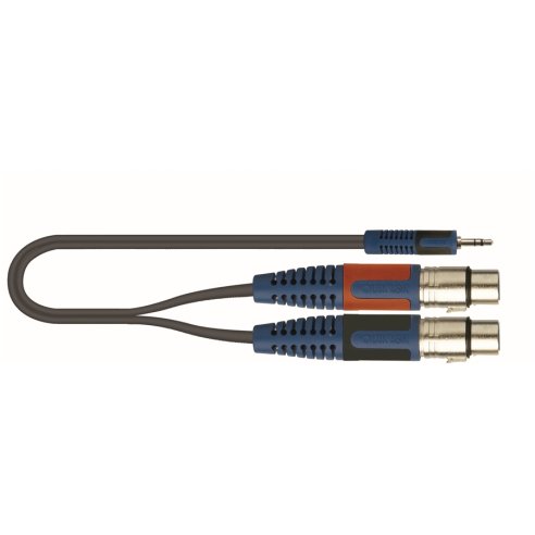 QUIK LOK RKSA194-3 CAVO MINI JACK 3.5 2 XLR FEMMINA 3 METRI