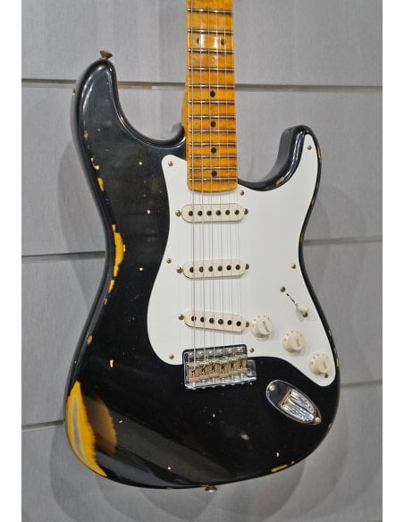 FENDER '56 STRATOCASTER HEAVY RELIC MN BLACK OVER 2TSB 3AFL CUSTOM ORDER