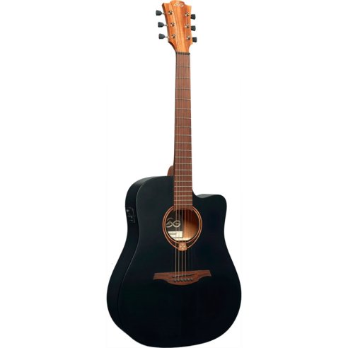 Lag T70DCE-BLS Chitarra Acustica Dreadnought Cutaway EQ Black Satin