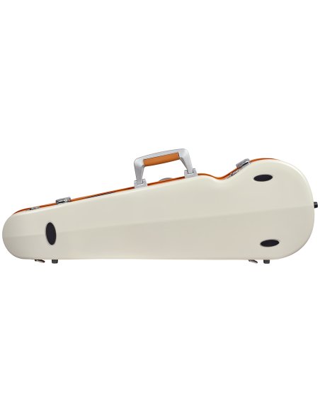 BAM ITALIA SUP2002XLWO CUSTODIA HIGHTECH SUPREME ICE CONTOURED IN POLICARBONATO PER VIOLINO - WHITE - ORANGE VERSION