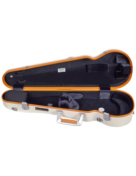 BAM ITALIA SUP2002XLWO CUSTODIA HIGHTECH SUPREME ICE CONTOURED IN POLICARBONATO PER VIOLINO - WHITE - ORANGE VERSION