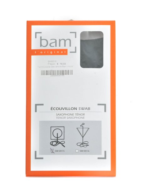 BAM ITALIA SW-0015 PANNO IN MICROFIBRA PER PULIZIA INTERNA PER SAX TENORE - NOIR