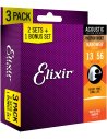 ELIXIR 3X2 PACK 16546 ACOUSTIC PHOSPHOR BRONZE NANOWEB