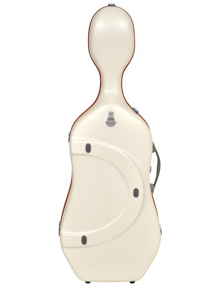 BAM ITALIA SUP1005XLWO CUSTODIA HIGHTECH SUPREME ICE IN POLICARBONATO PER VIOLONCELLO - WHITE - ORANGE VERSION