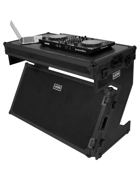 UDG GEAR U91072BL -ULTIMATE FLIGHT CASE PORTABLE Z-STYLE DJ TABLE BLACK PLUS (WHEELS)