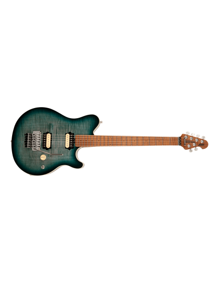 MUSIC MAN AXIS SS HH TREM YUCATAN BLUE FLAME ROASTED