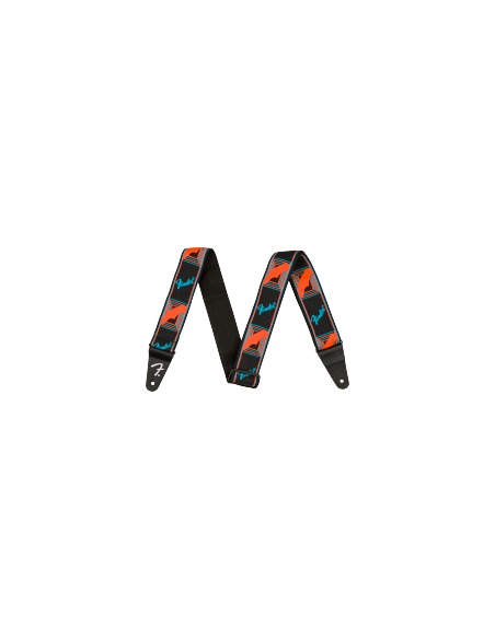 FENDER STRAP NEON MONOGRAM BLUE/ORANGE