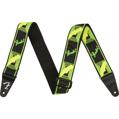FENDER STRAP NEON MONOGRAM GREEN/YELLOW