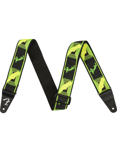 FENDER STRAP NEON MONOGRAM GREEN/YELLOW