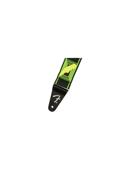FENDER STRAP NEON MONOGRAM GREEN/YELLOW