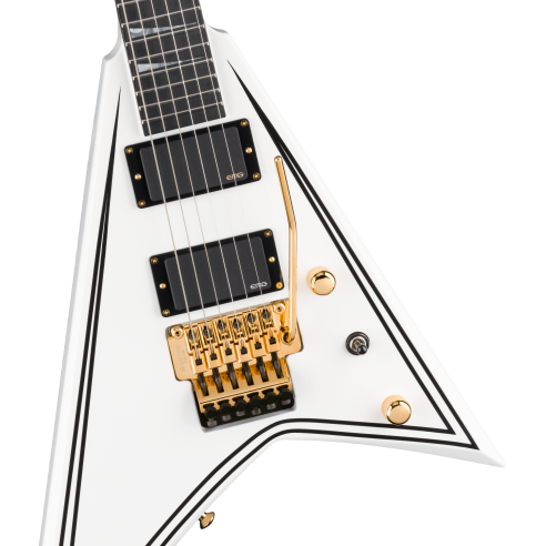 JACKSON MJ SRS RR24 MG WHITE W/BLACK PINSTRIPES + CASE
