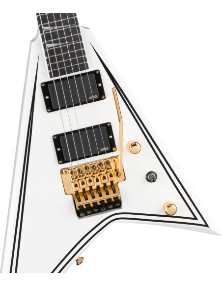 JACKSON MJ SRS RR24 MG WHITE W/BLACK PINSTRIPES + CASE