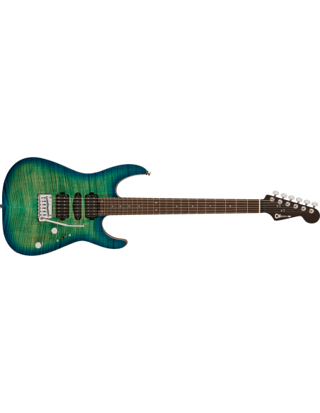 CHARVEL MJ DK24 HSH CARRIBEAN BURST W/CASE